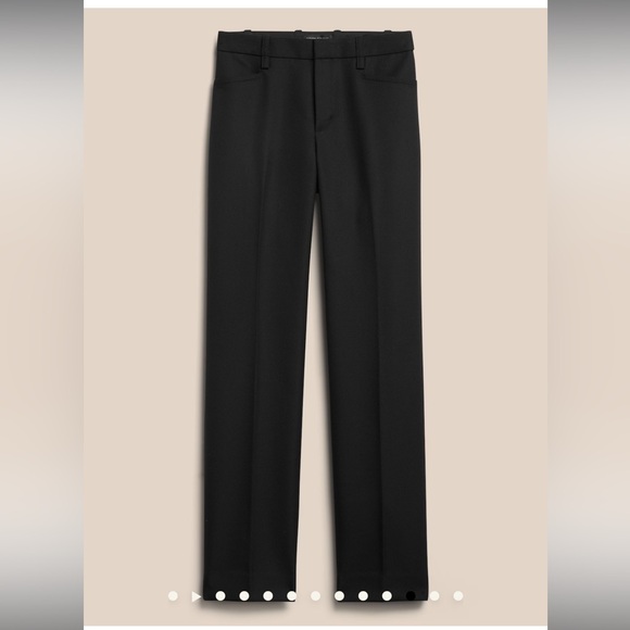 Banana Republic Lido Straight Italian Wool Pant Black 2 - Picture 6 of 9